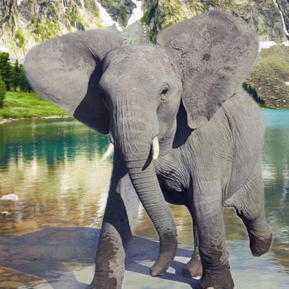 20x30 Elephant Majestic Landscape Watercolor Oil‎ Painting Wall Art Poster - Picture 4 of 5